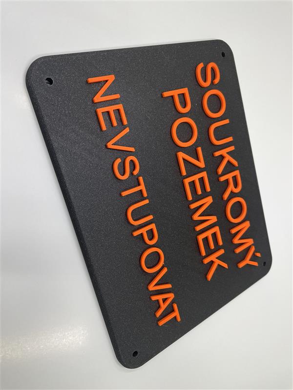 Cedule soukromý pozemek