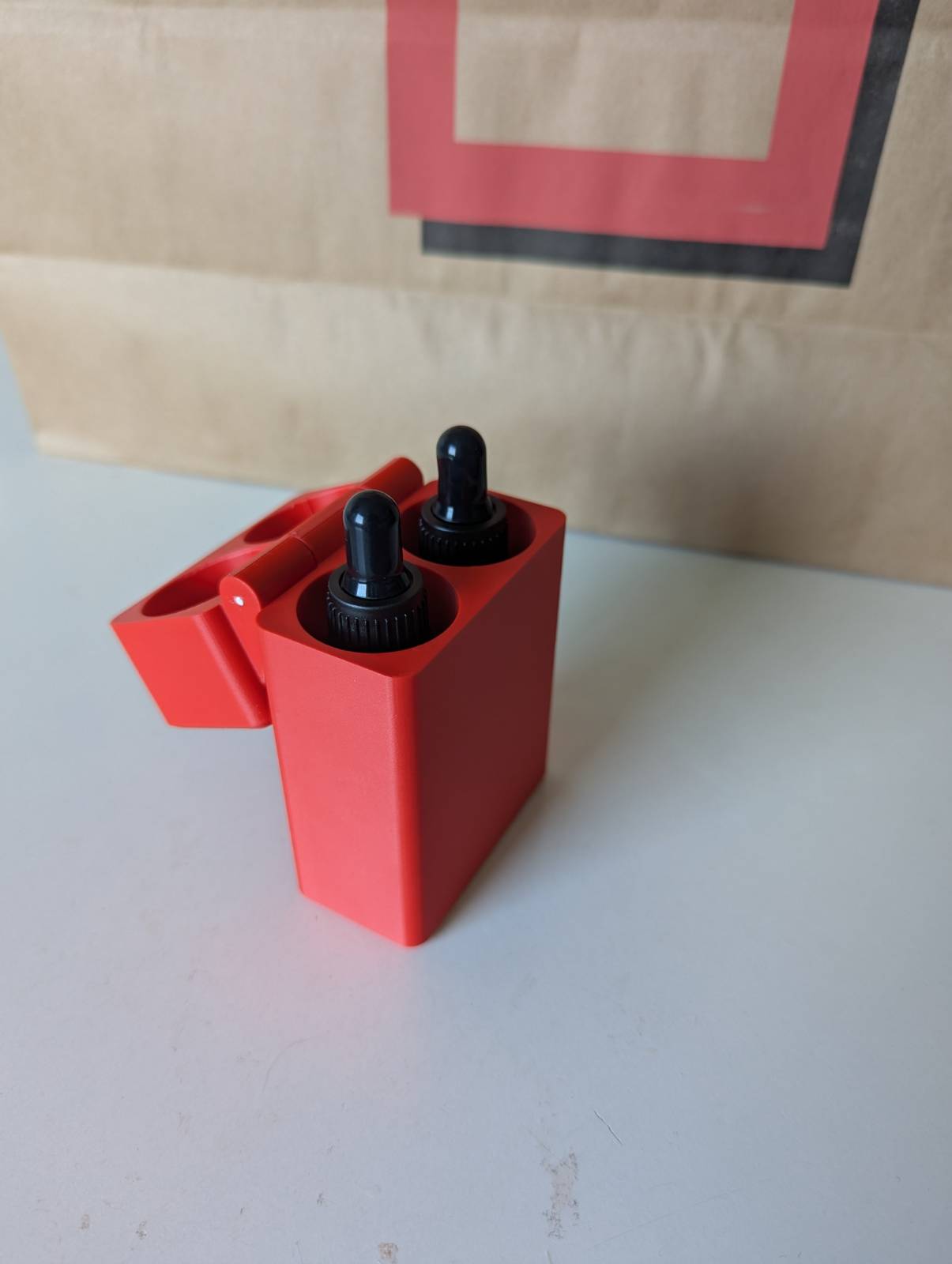 Portable Pipette-flask 30ml container (hinged & embedded magnets)