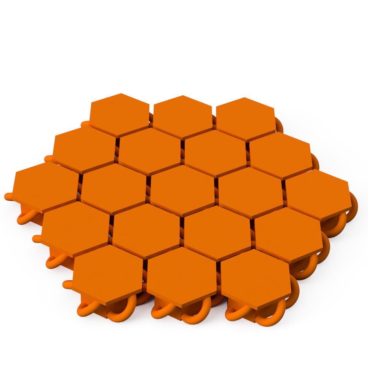 Miniatura 2 do modelo 3D Hexagon Chainmail Coaster