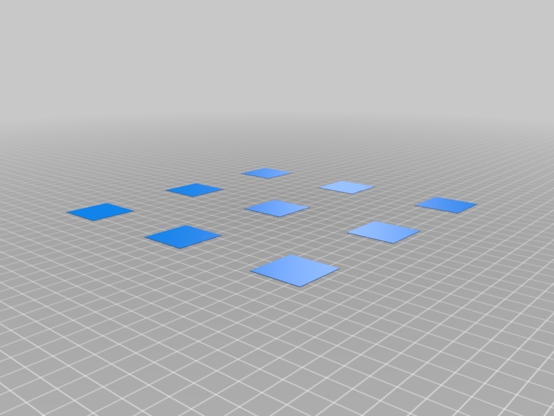 Bed level test (nine squares 30x30mm)