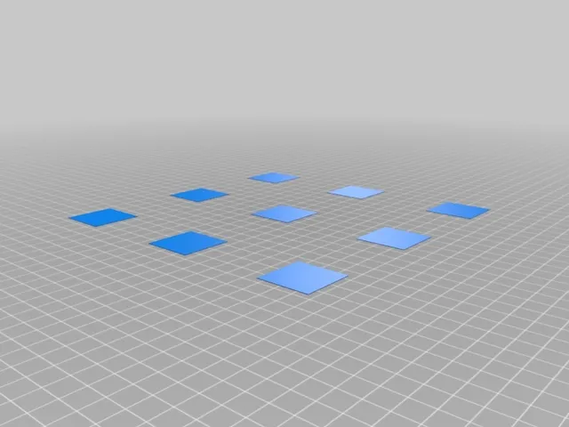 Bed level test (nine squares 30x30mm)