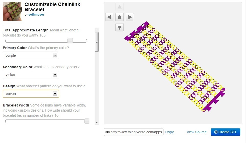 Miniatura 5 do modelo 3D Customizable Chainlink Bracelet