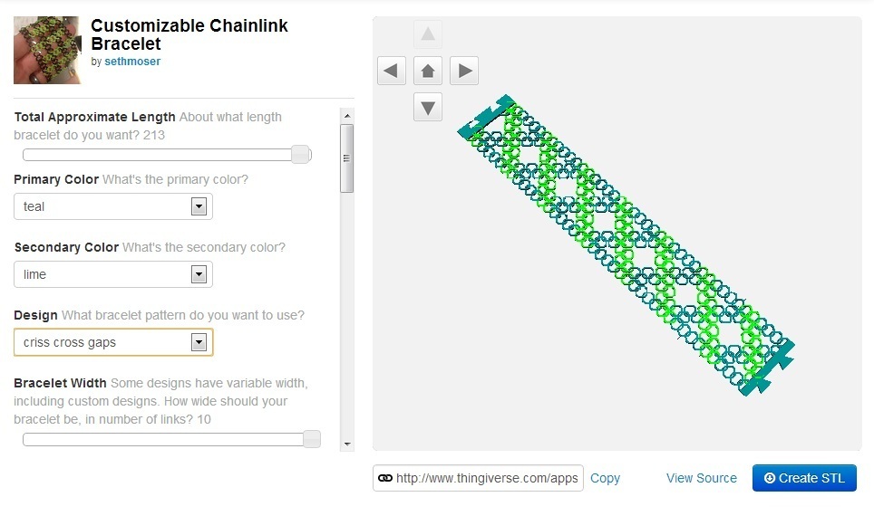 Miniatura 13 do modelo 3D Customizable Chainlink Bracelet
