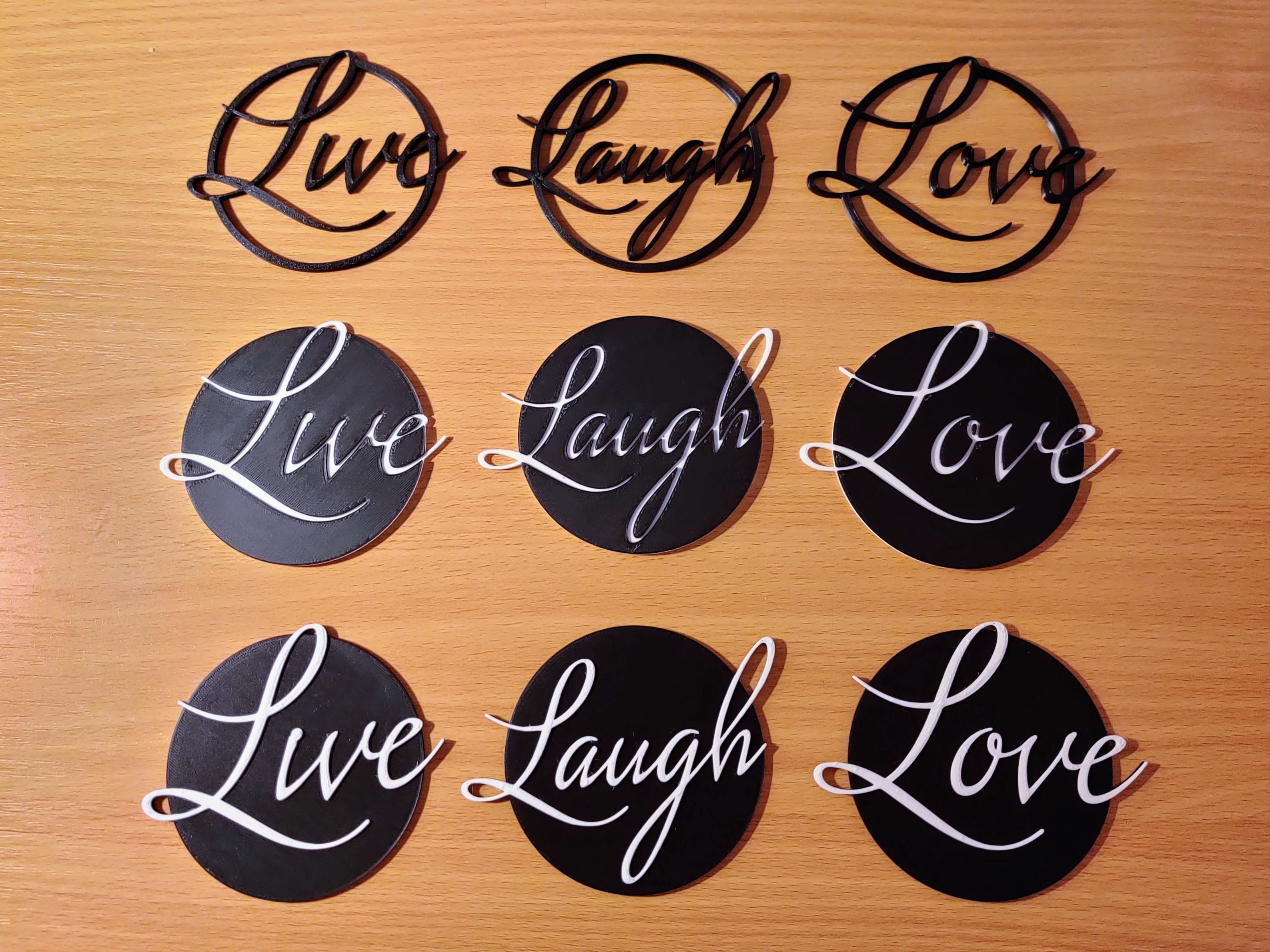Live, Laugh, Love decorative coasters