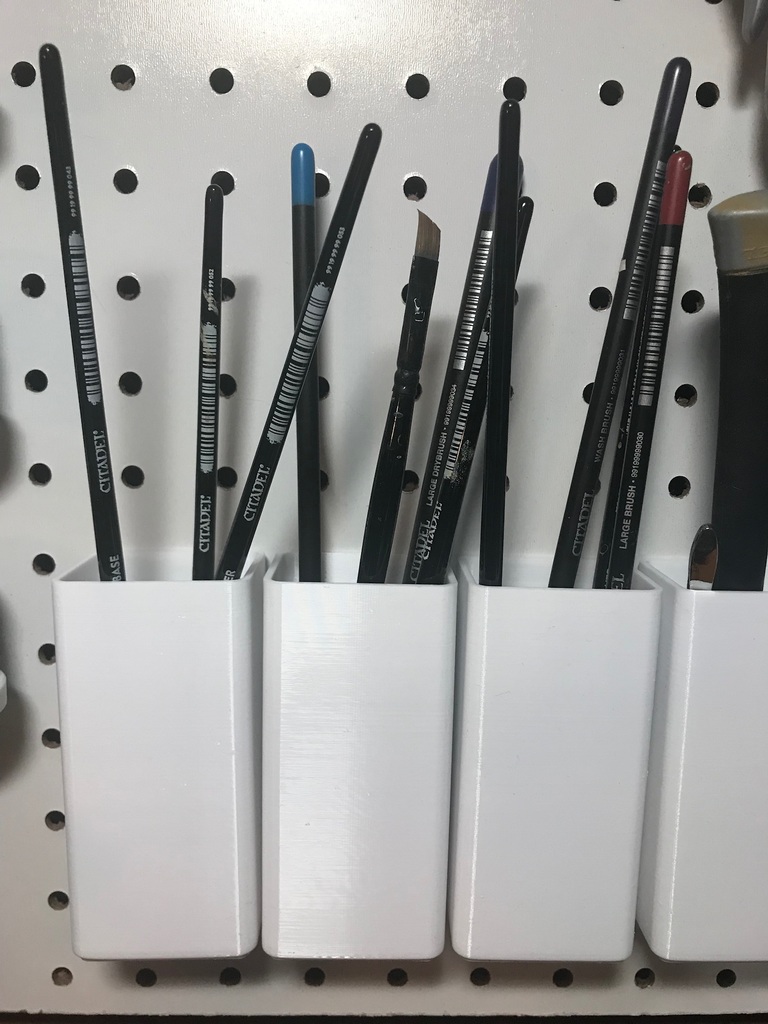 Pegboard tray brush holder