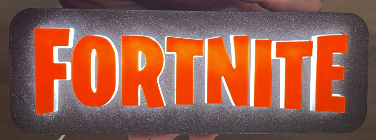 Fortnite Logo Lamp (with smaller on/off switch) and remote control with effects