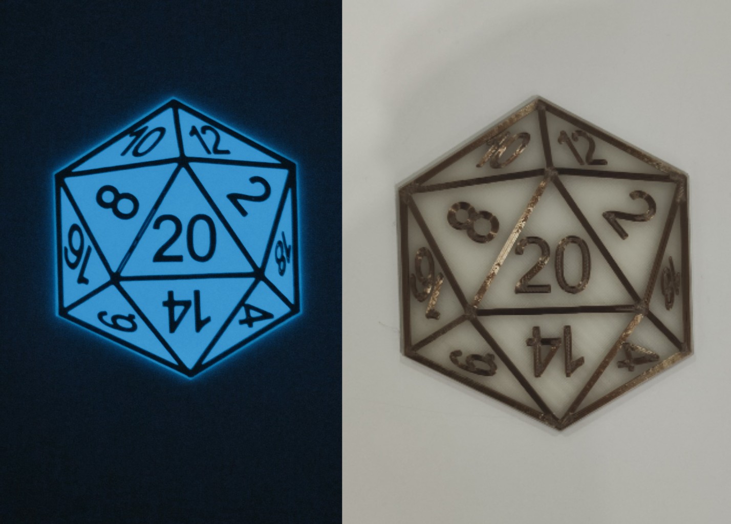 D20 D&D coaster or wall decoration Nr1