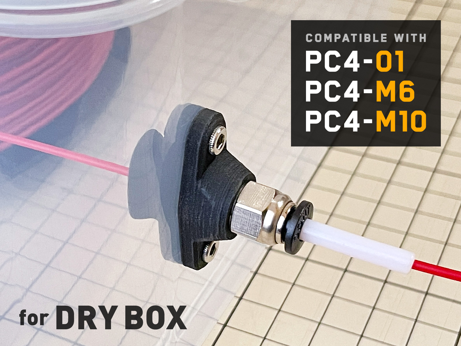 Fitting Socket with Filament Guide for Dry Box