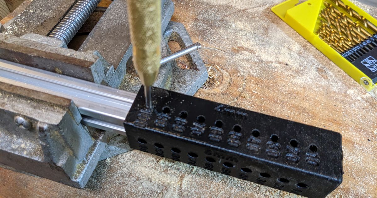 2020 Aluminum Extrusion Drill Guide by Fantastic Plastic Person