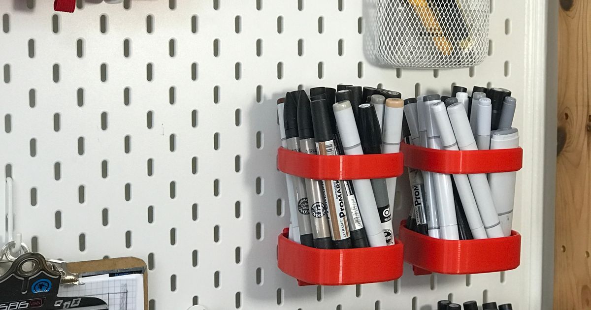 Marker holder for the IKEA SKADIS pegboard by Felix Martin Download