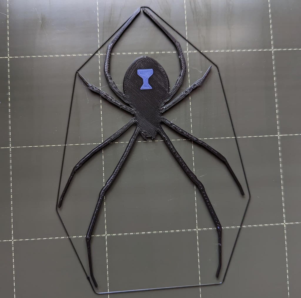 2D Black Widow Hanging Spider Decoration