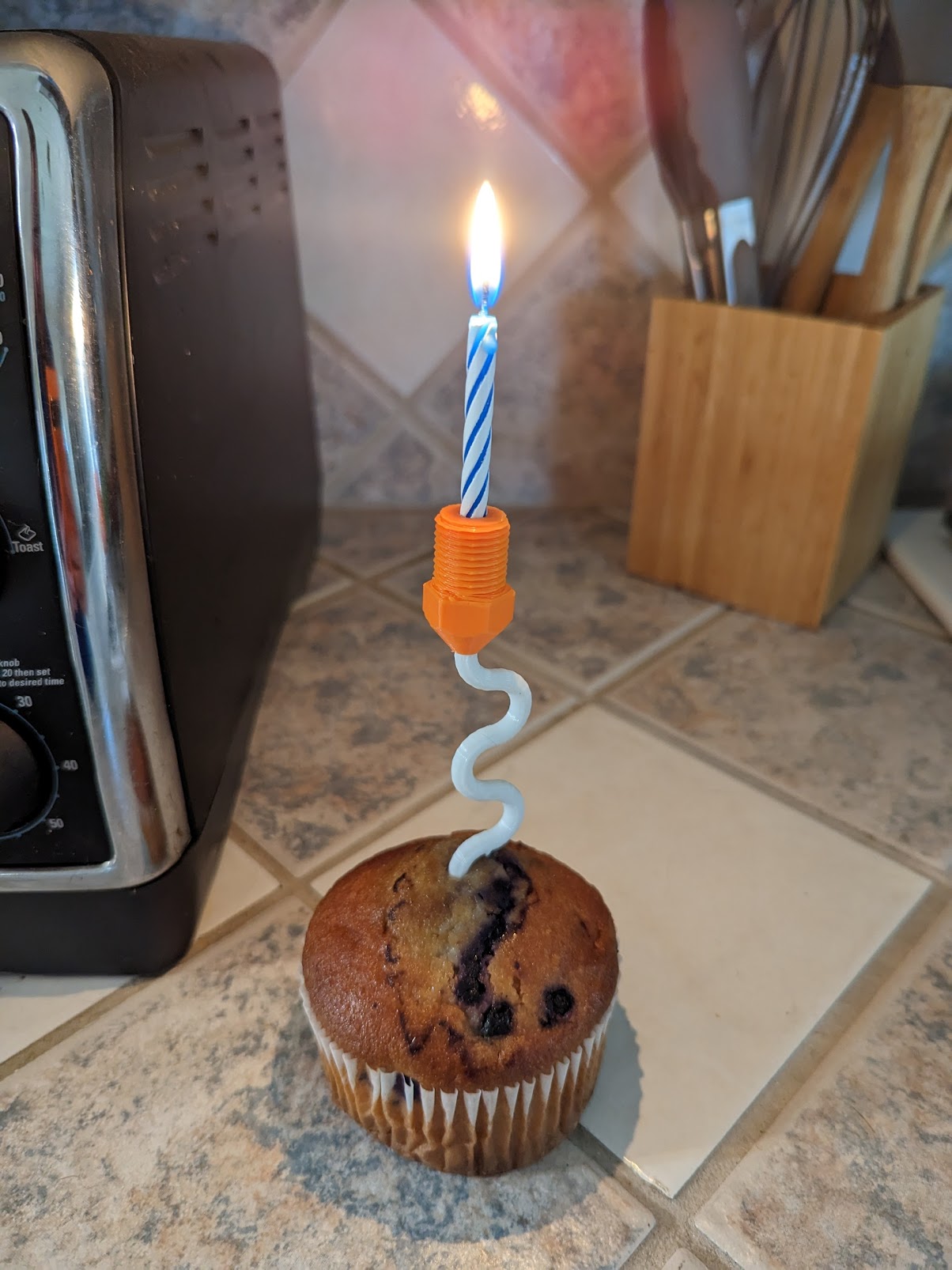 Nozzle and Filament cake topper/candle holder
