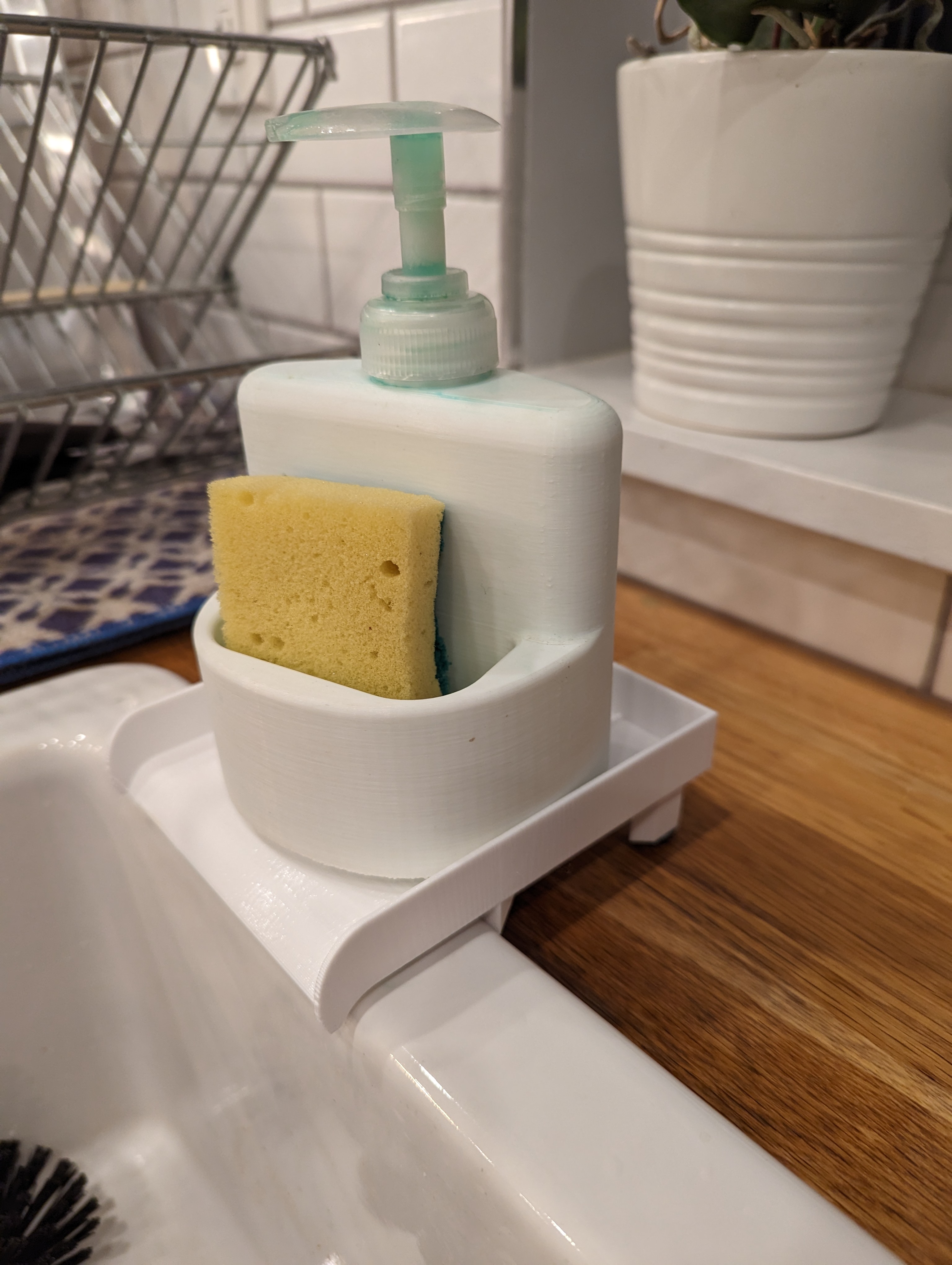 Soap and Sponge Sink Drain Tray for Large Sink Lip