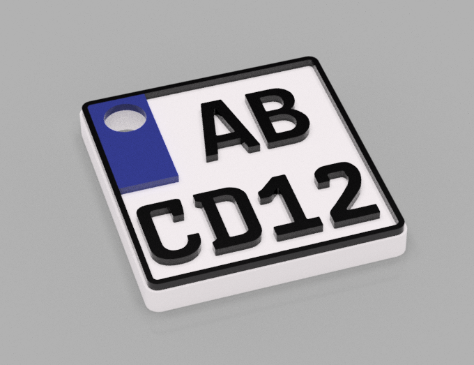 Numberplate / license plate Keyring (REMIX motorcycle)