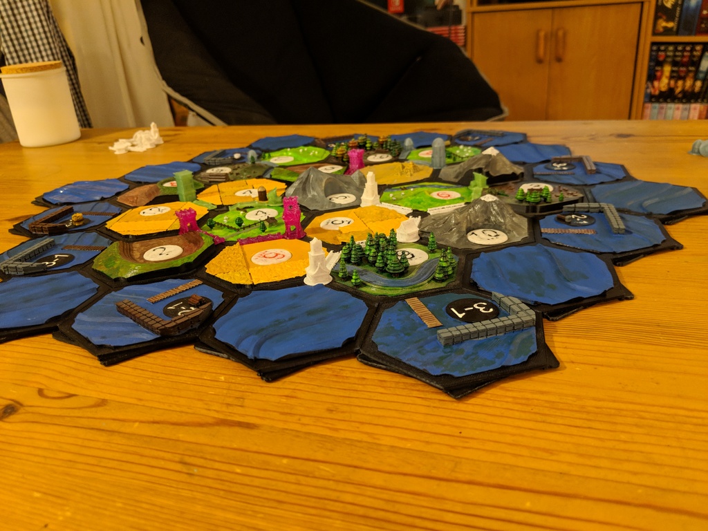 Settlers of Catan with player sets and storage by Alexis The Eel ...