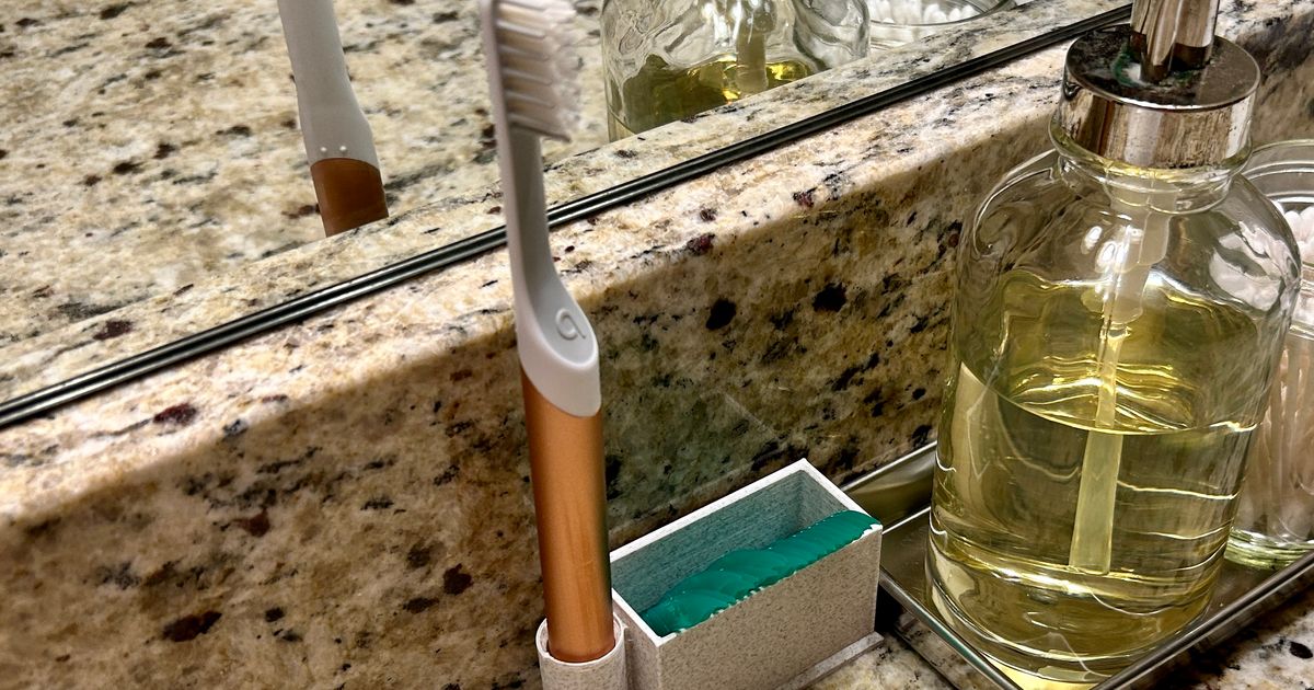 Decorative Quip Toothbrush and Floss Holder by BenBreaksThings
