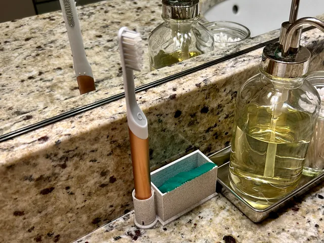 Decorative Quip Toothbrush and Floss Holder
