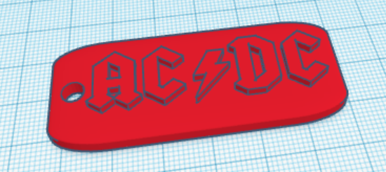 AC/DC Keychain by Marlin | Download free STL model | Printables.com