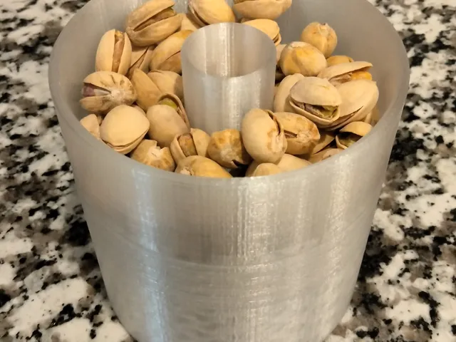 Pistachio cup with two compartments and threads