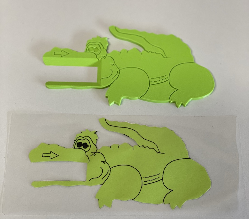 Lesekrokodil mit Box / Reading Crocodile with box