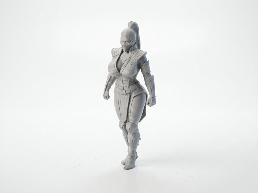 Busty Subzero Female Warrior Figurine 3D Printable