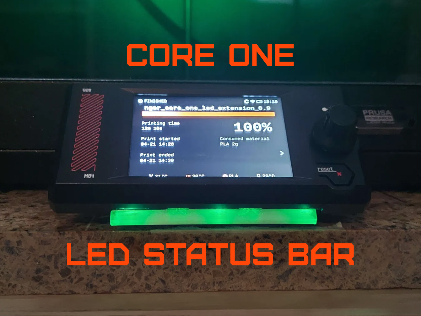 CORE One LED Status Bar
