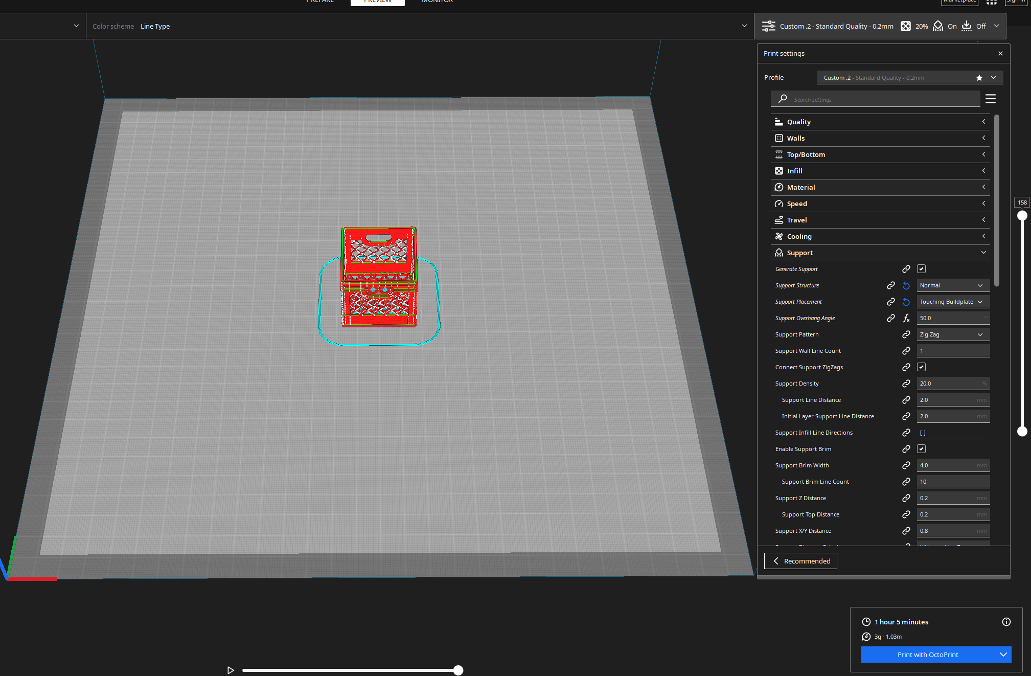 stackable milk crate 3D model thumbnail