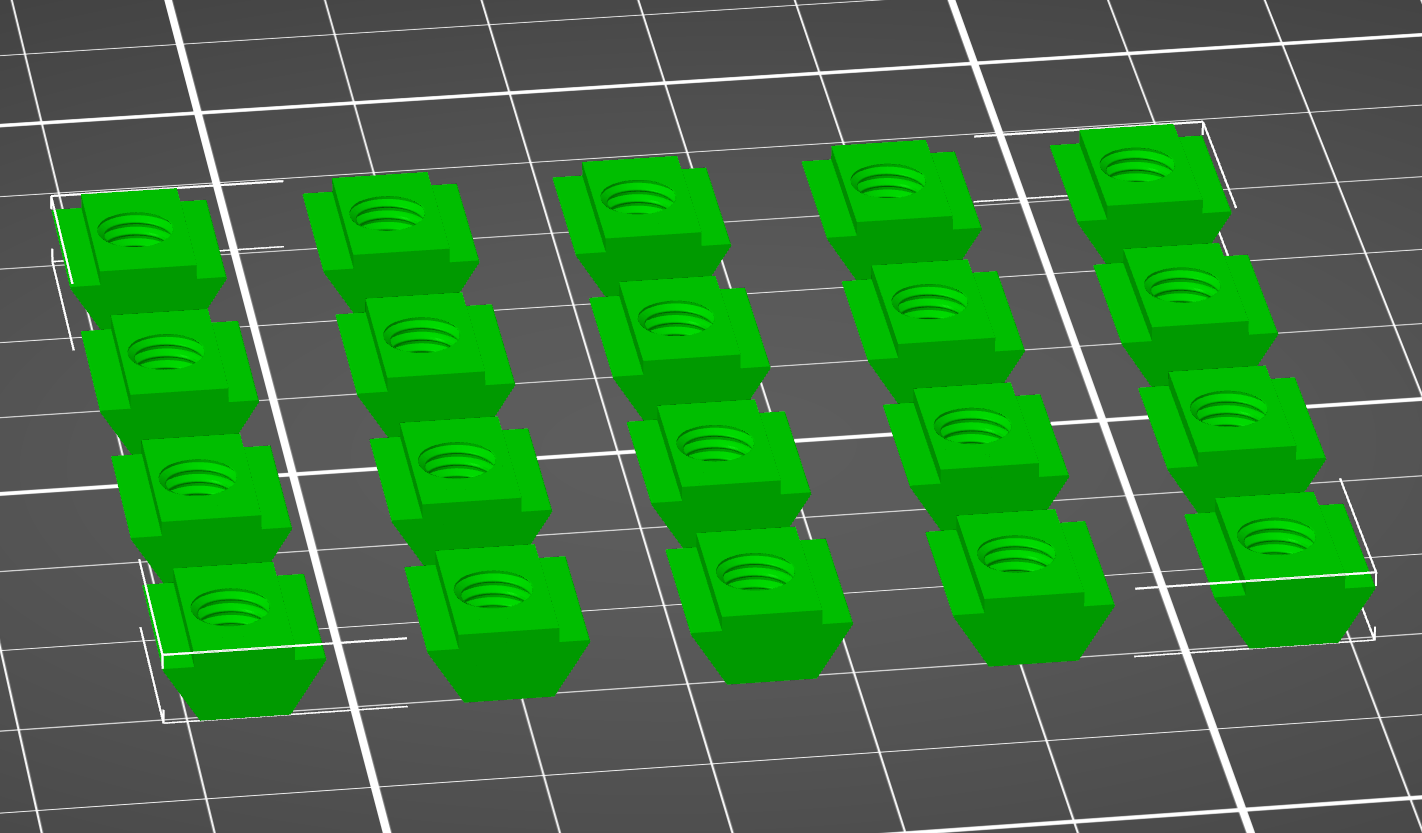 T-nut M5 thread fully workable for 2020 extrusions