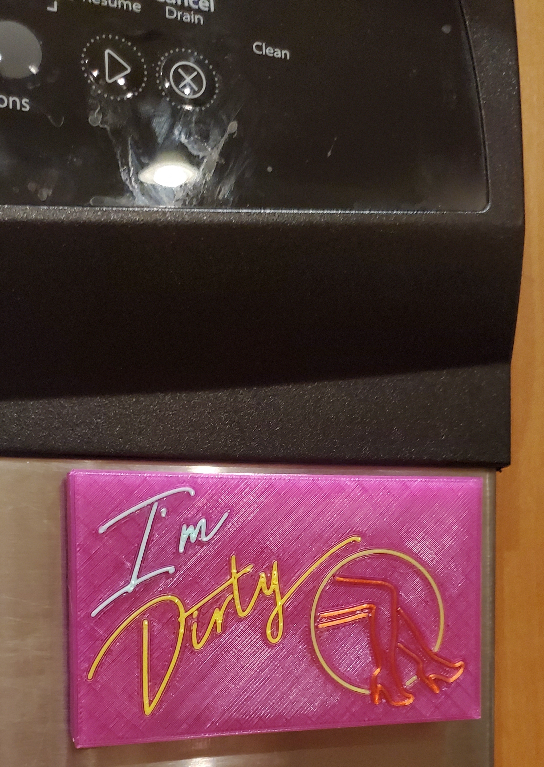 80's Neon Dishwasher Clean or Dirty Sign