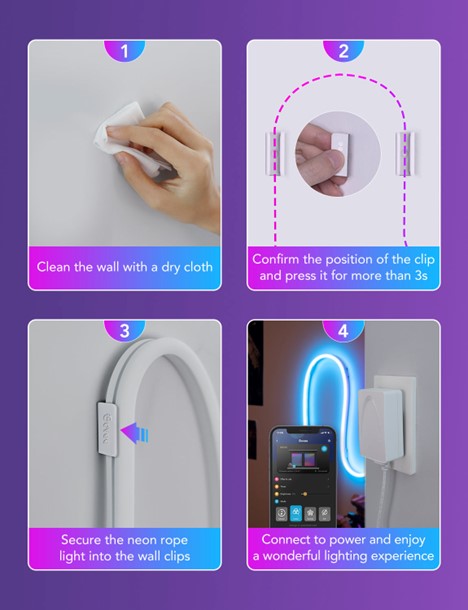 Govee Neon LED Strip Light Wall Clip