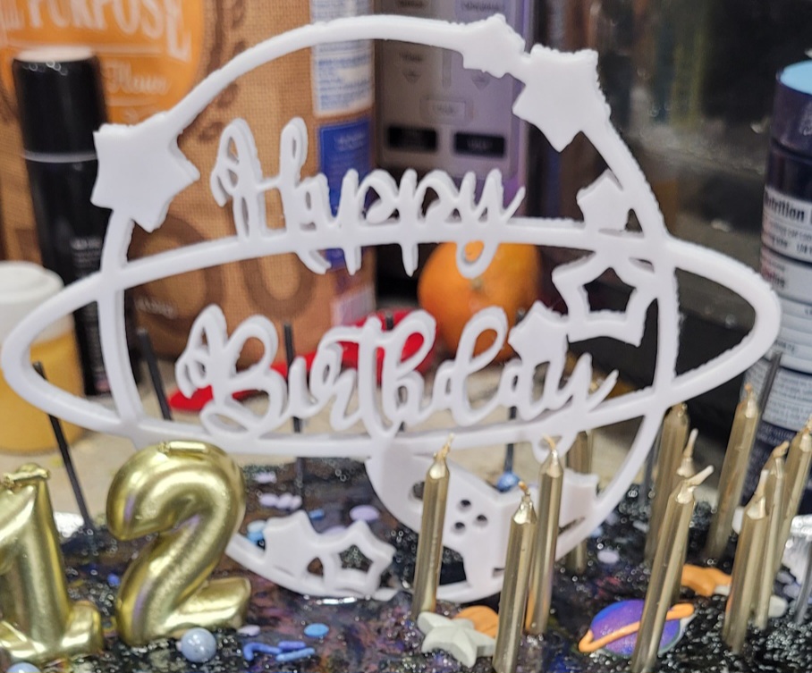 Space Birthday Cake Topper
