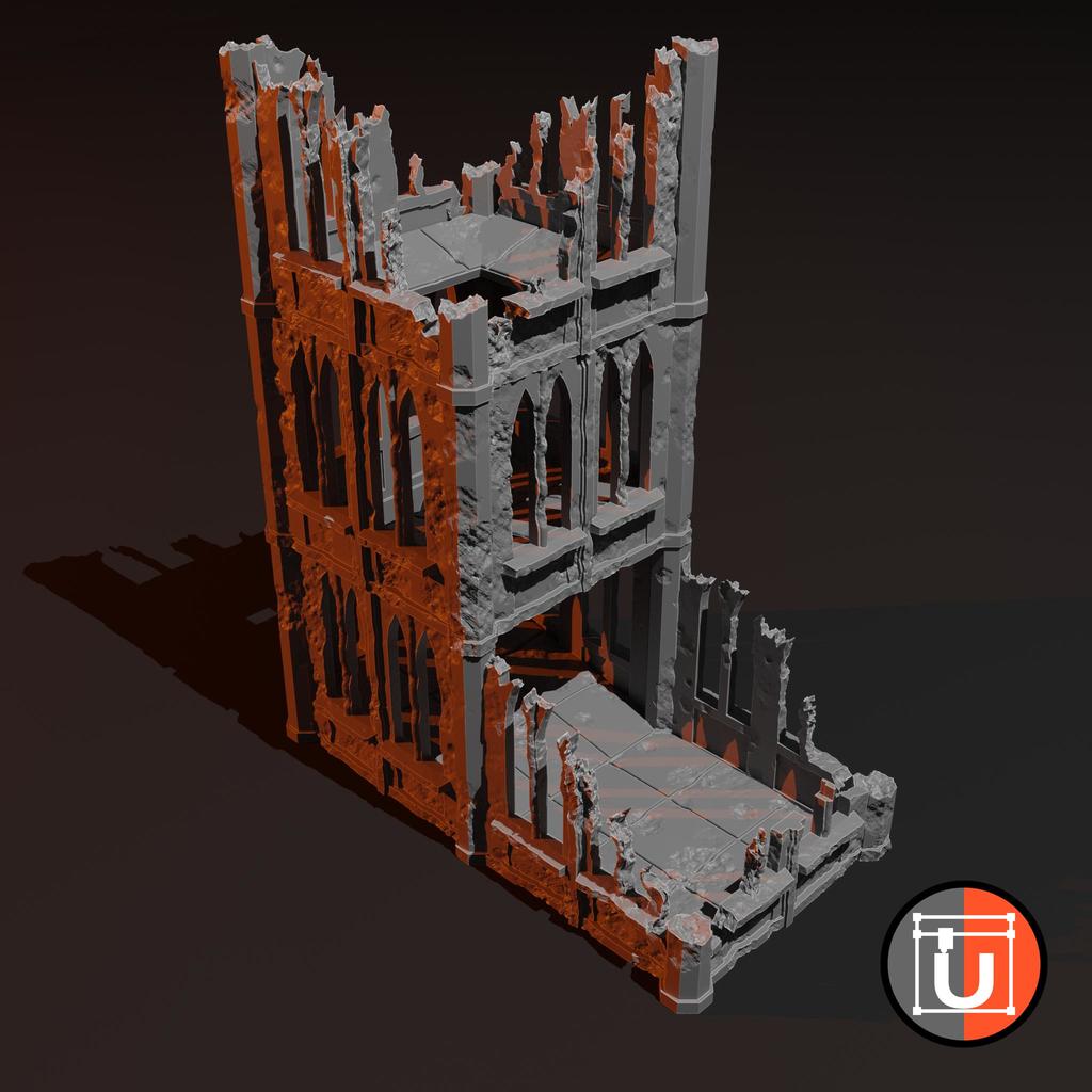 SciFi Gothic Dice Tower 3D model thumbnail