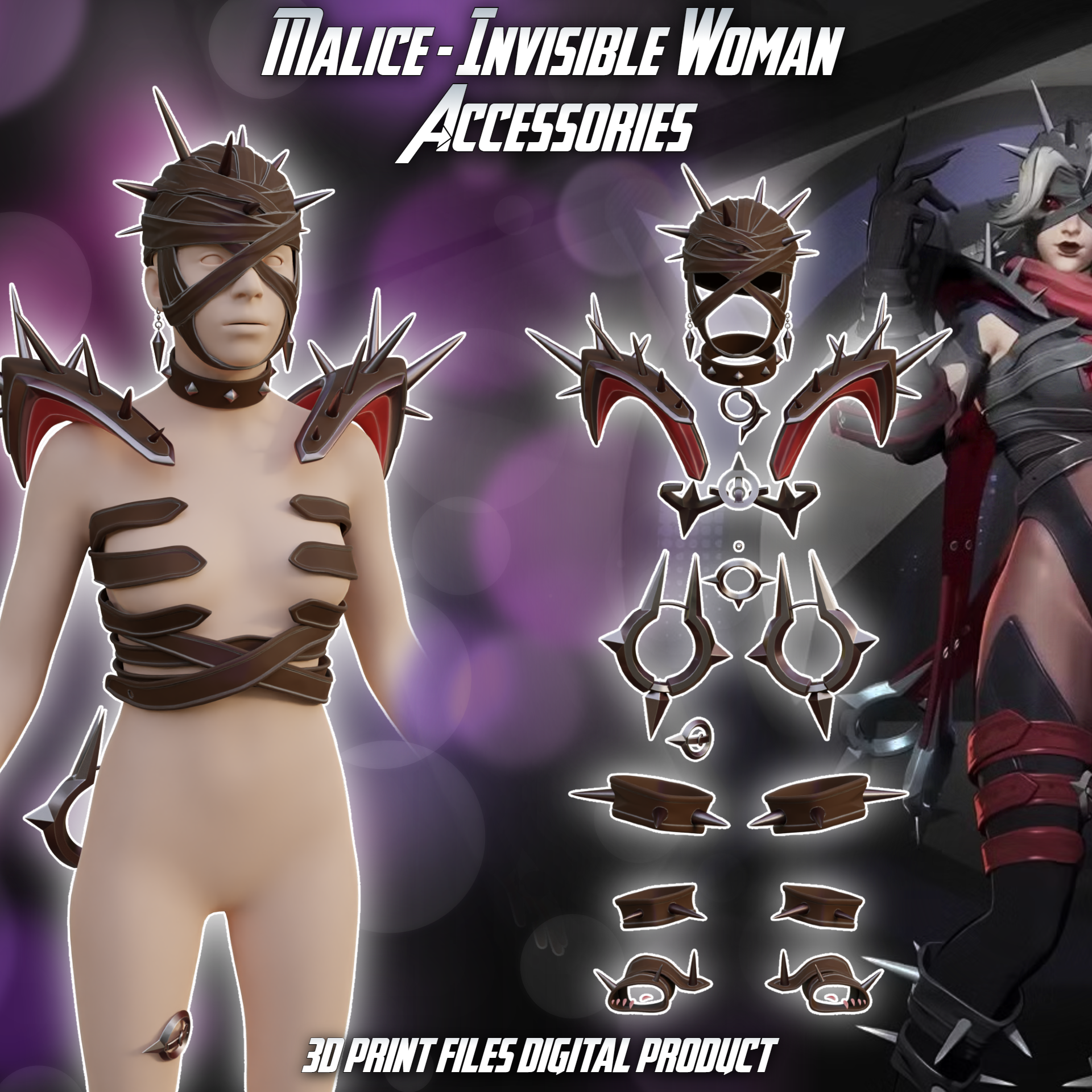 Invisible Woman Malice skin cosplay Accessories Marvel Rivals