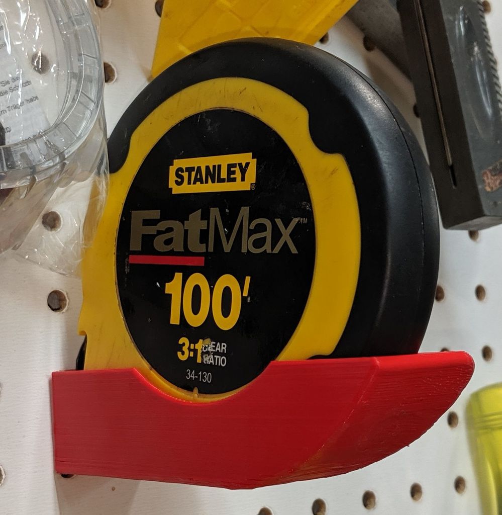 100' Tape Measure Pegboard Holder by huberjer Download free STL model