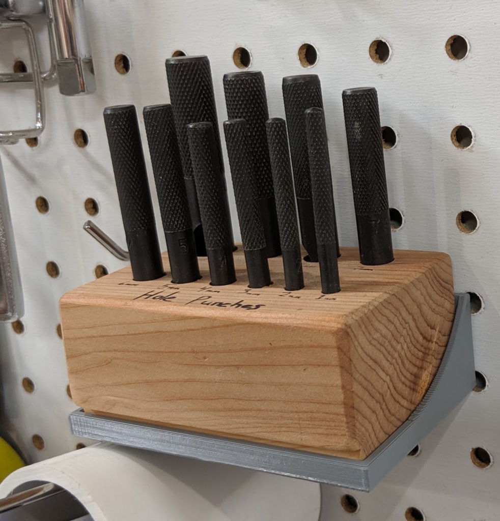 Pegboard Tray Holder for Hole Punch Block