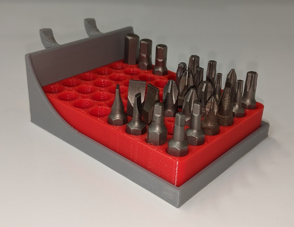 Pegboard Tray for hex bit holder Updated by huberjer Download free