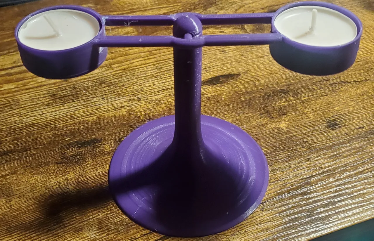 Balance scale tealight holder by JoeRixon