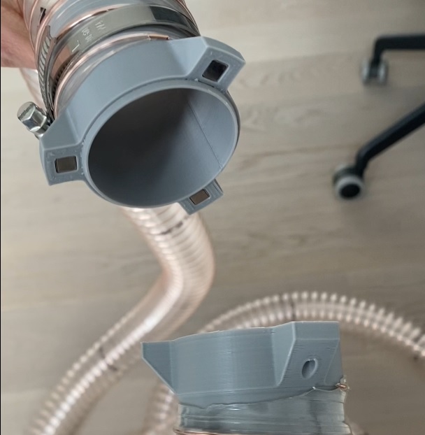 Magnetic hose connector for dust collection 50mm