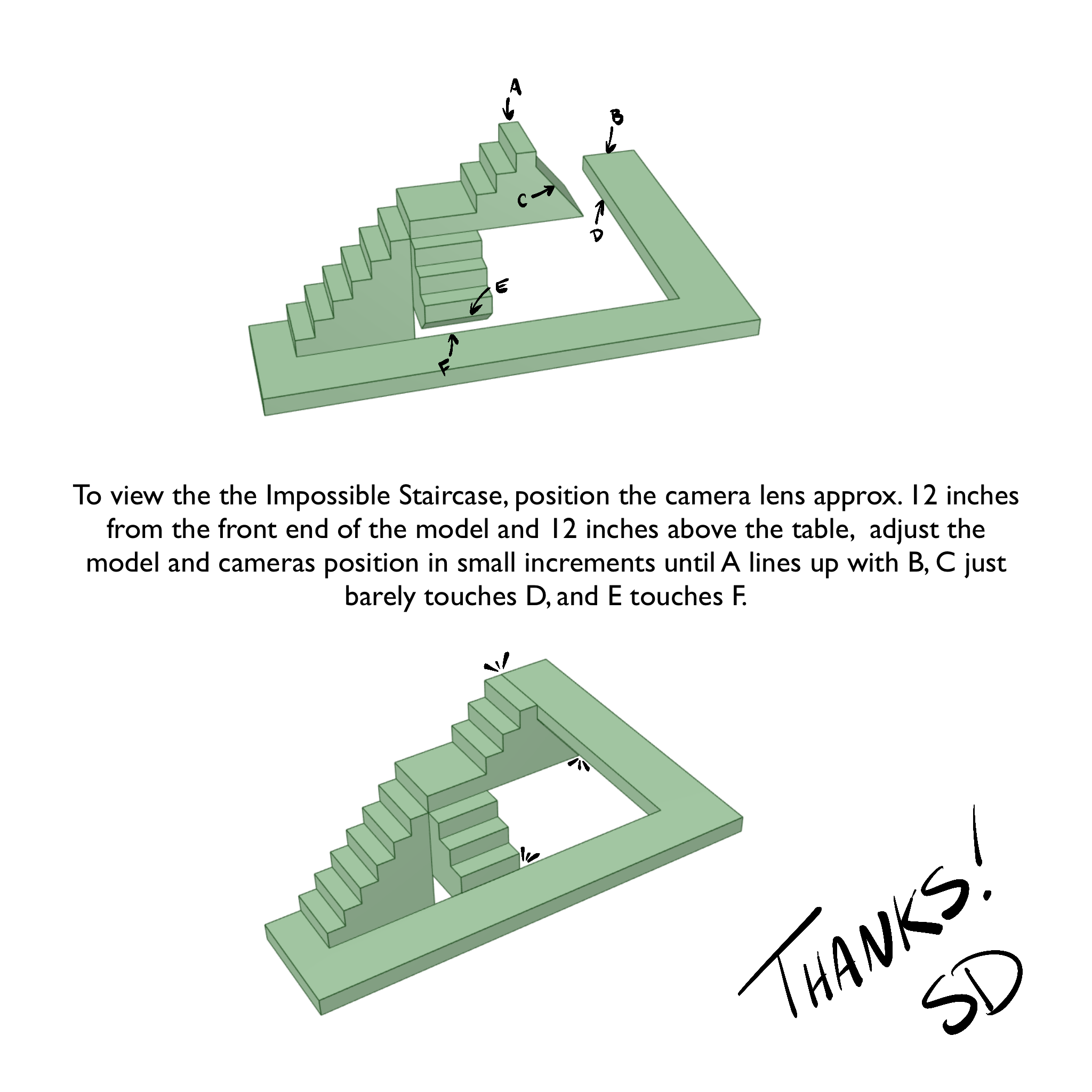 Miniatura 5 do modelo 3D Impossible Staircase Perspective Illusion