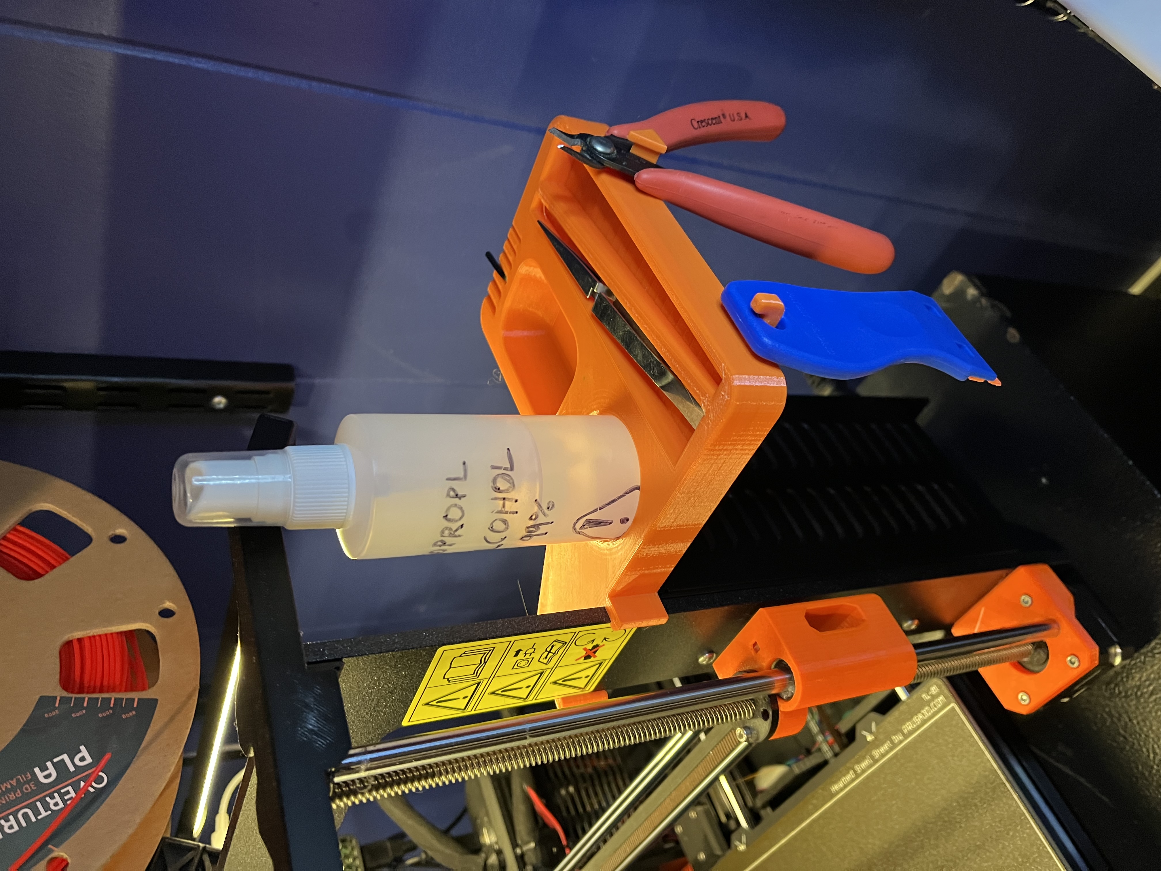 Prusa MK3S tool holder (offset to avoid lights)