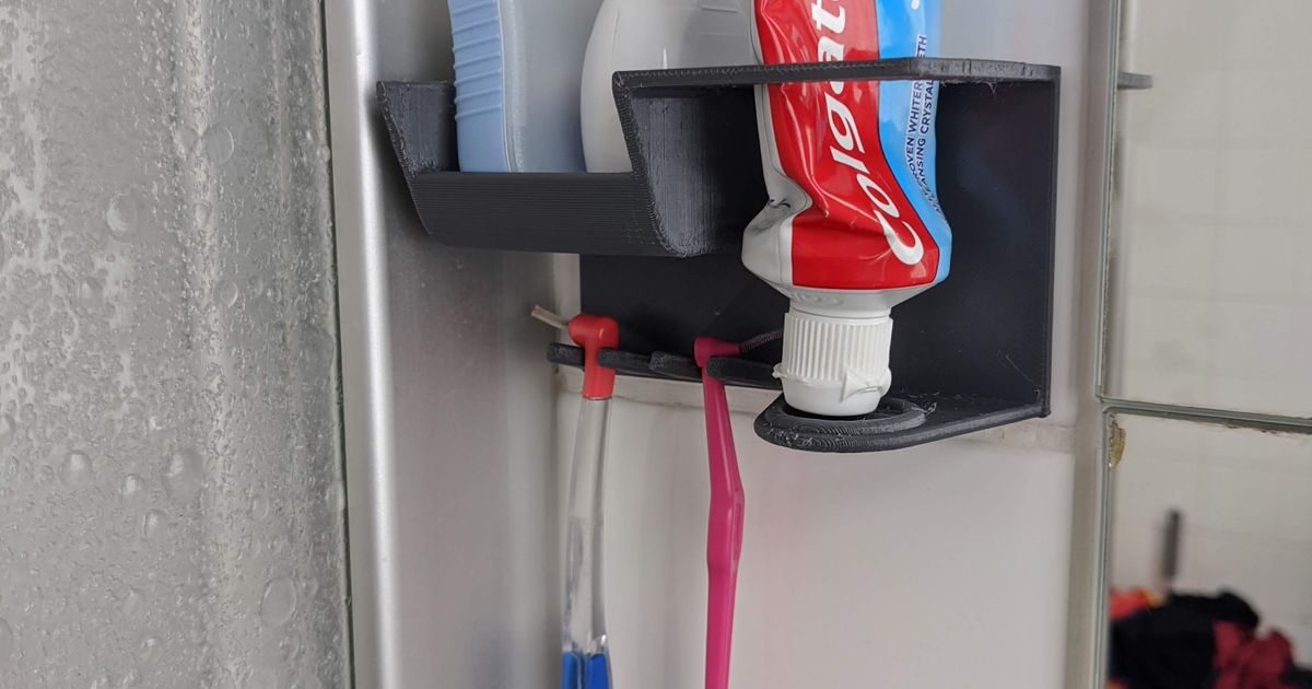 Toothpaste, dental floss, and interdental brush holder by Josef