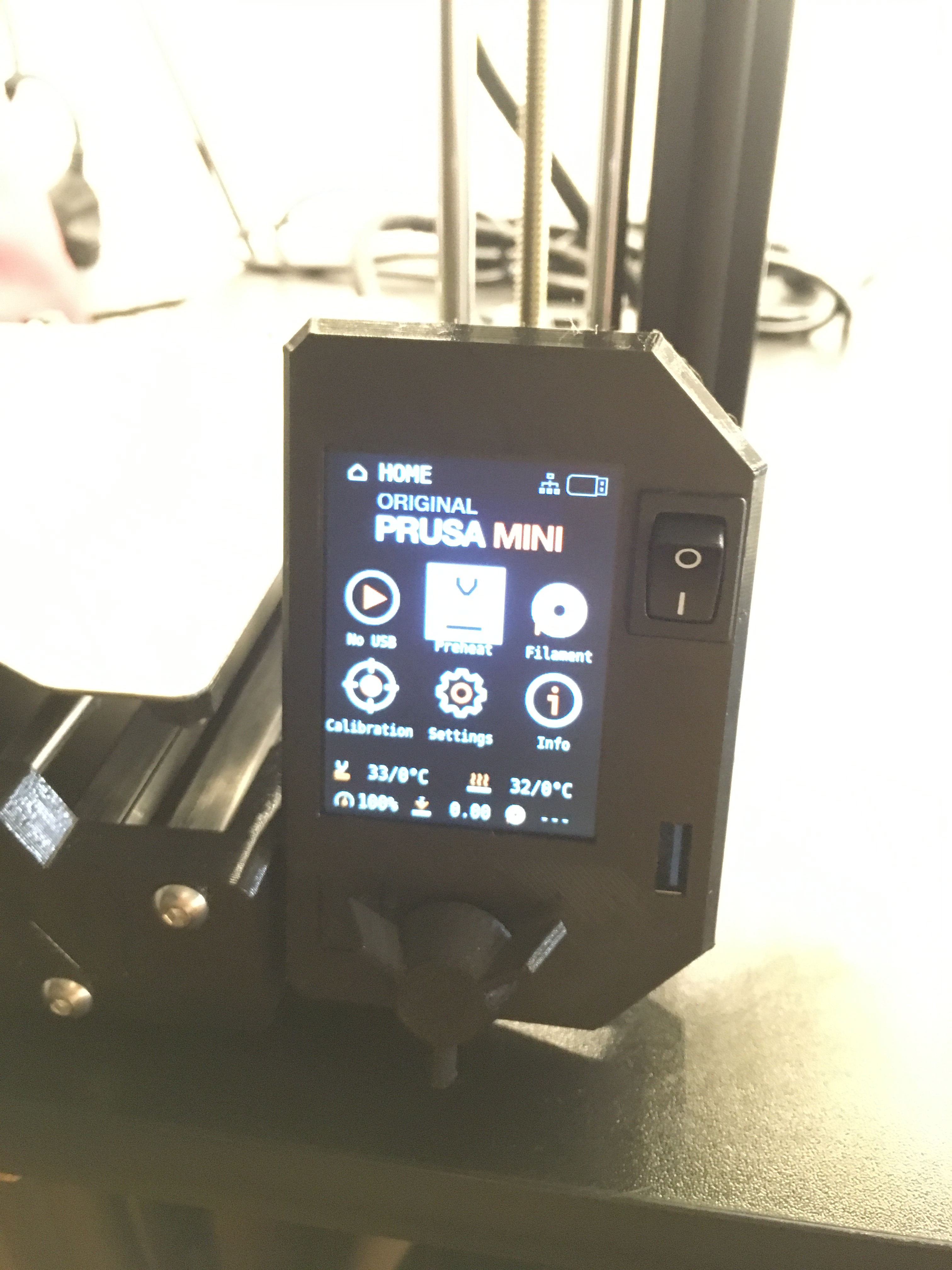 Prusa Mini & Mini+ USB-Plug and Power Switch Frontplates