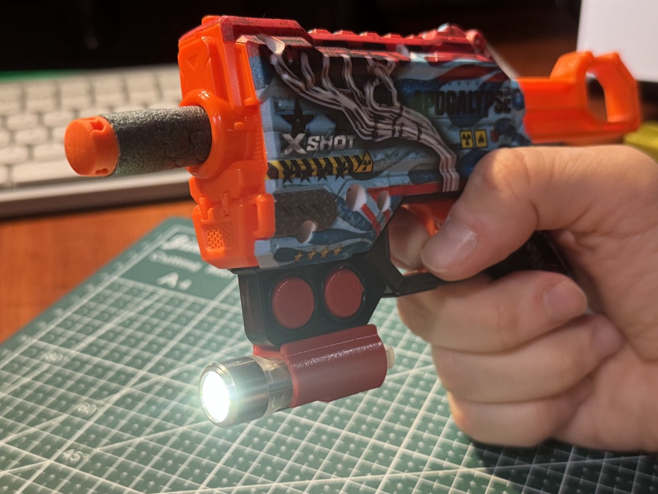 Tactical flashlight for X-Shot Skins Menate Dart Blaster