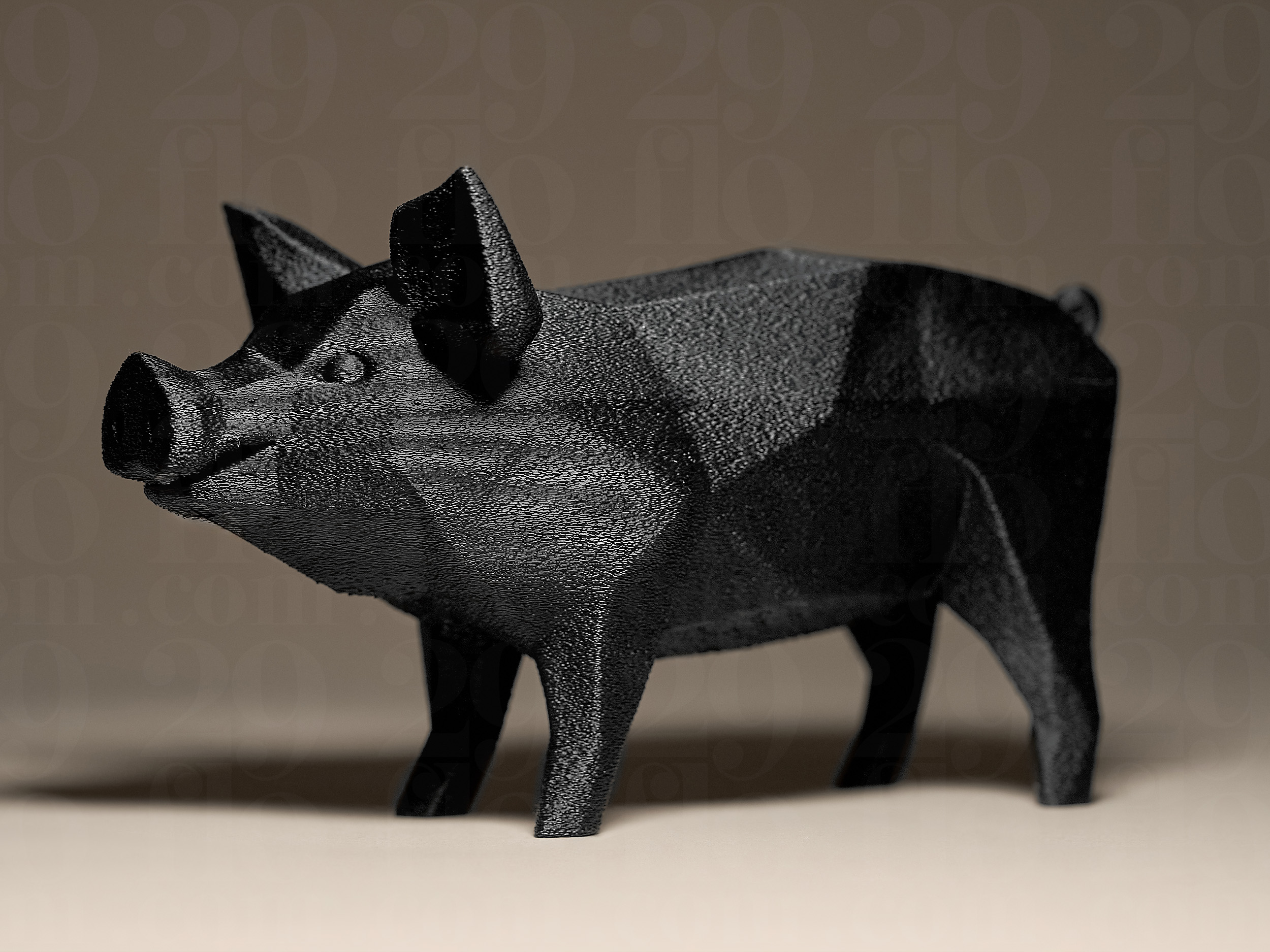 Geometric Pig Figurine