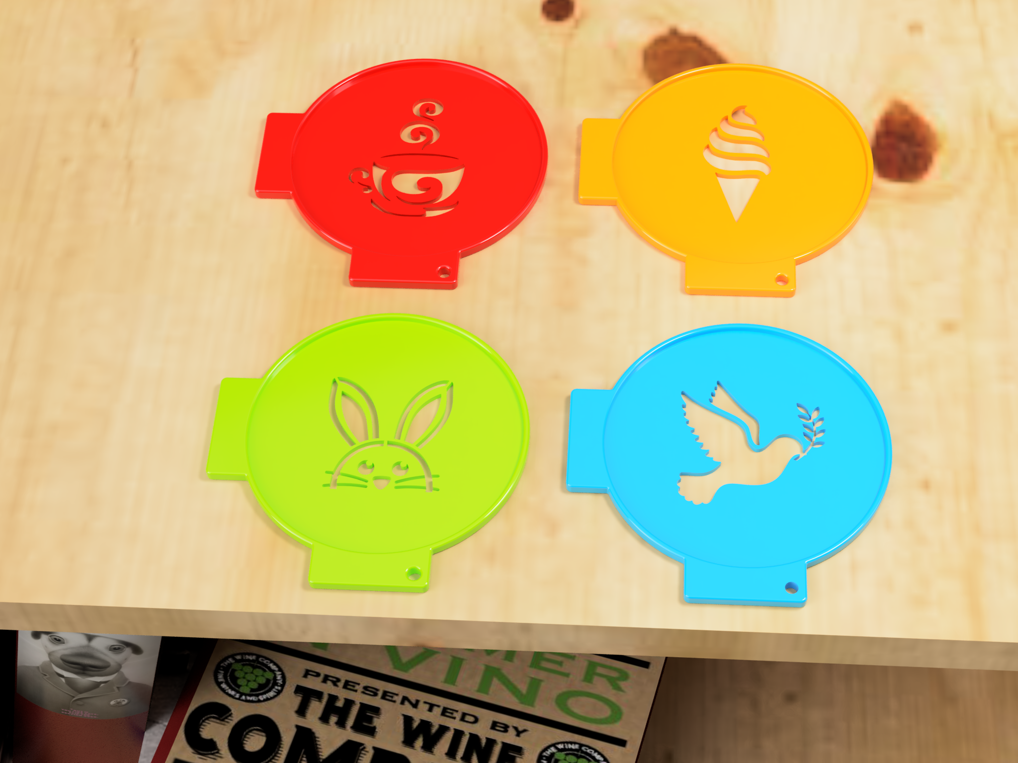 A set of coffee stencils