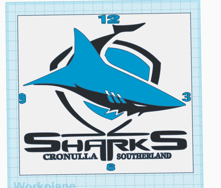 CRONULLA SHARKS CLOCK by Jesica Trognot Download free STL model