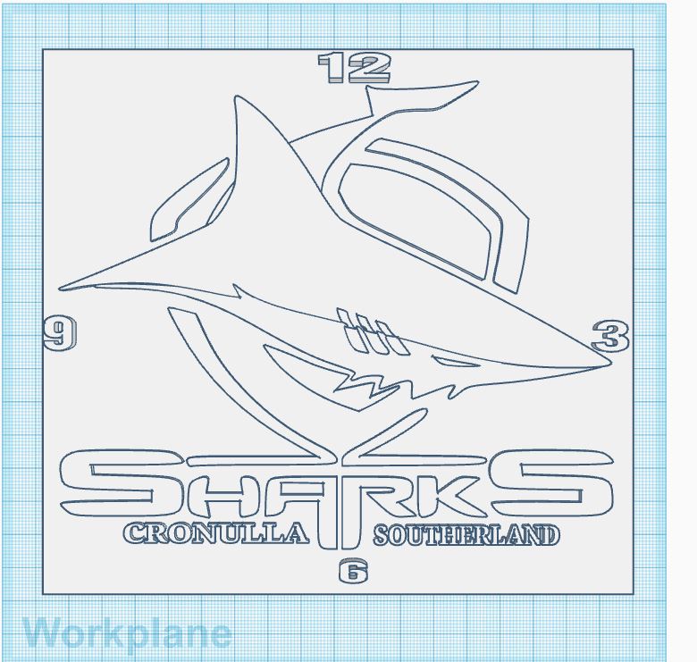 CRONULLA SHARKS CLOCK — miniatura 3