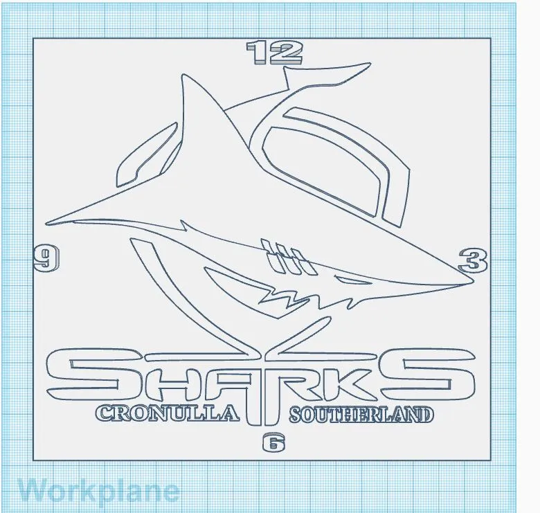 CRONULLA SHARKS CLOCK by Jesica Trognot | Download free STL model ...