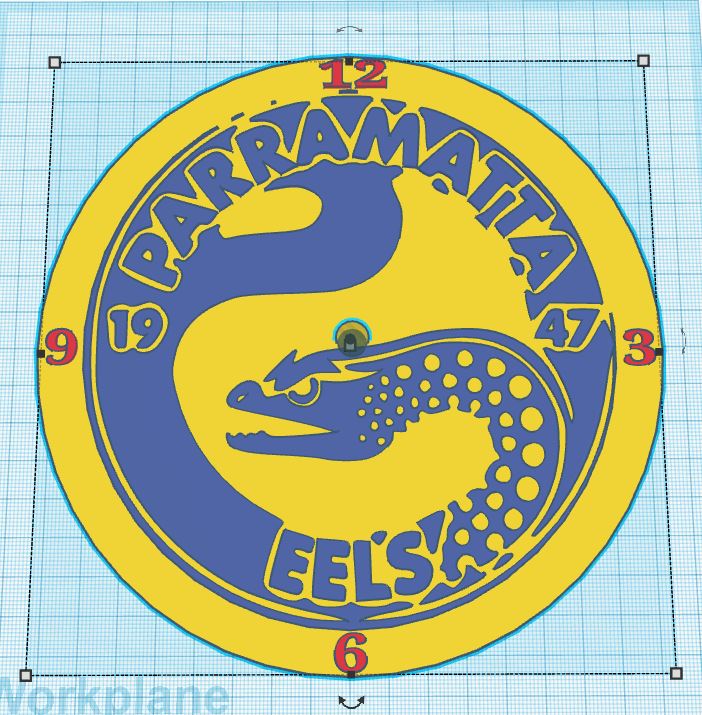 Parramatta Eels Yellow and blue Wall clock
