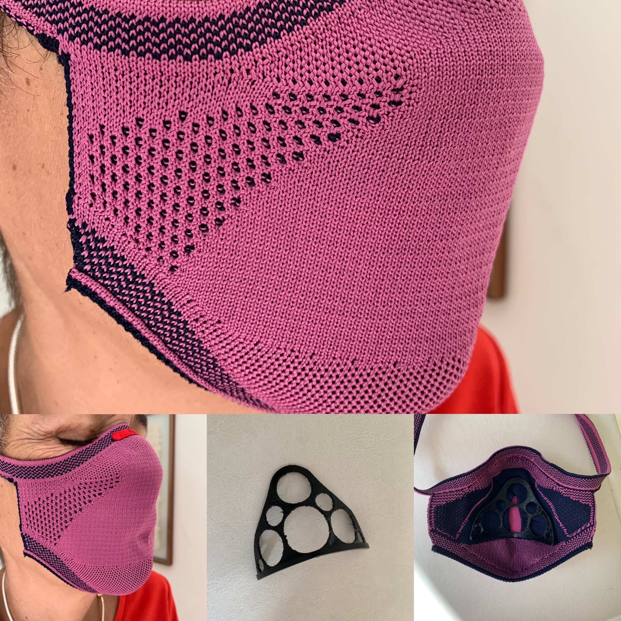 Mask breather for fiber knit mask